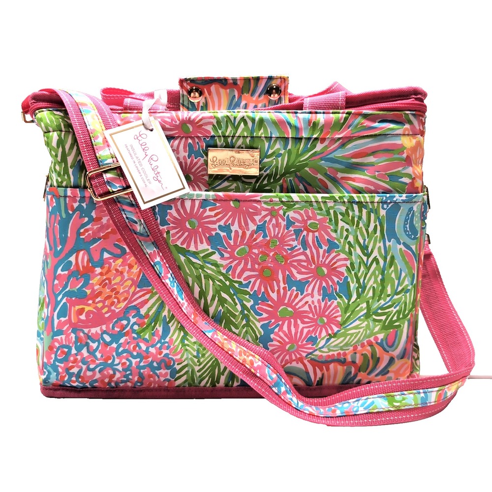 NEW Lilly Pulitzer Insulated Cooler Bag Lovers Coral 15 x 10 x 12 Soft-Side NWT